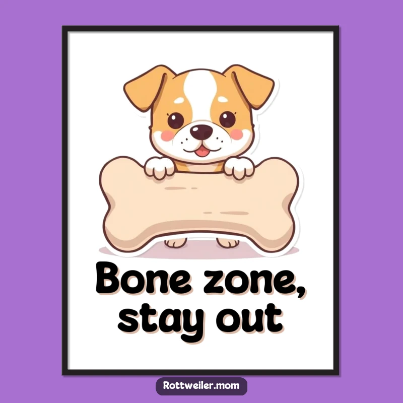Funny Dog Bone Peek Poster: Hilarious Canine Art Print, Perfect Wall Decor Funny Gift!