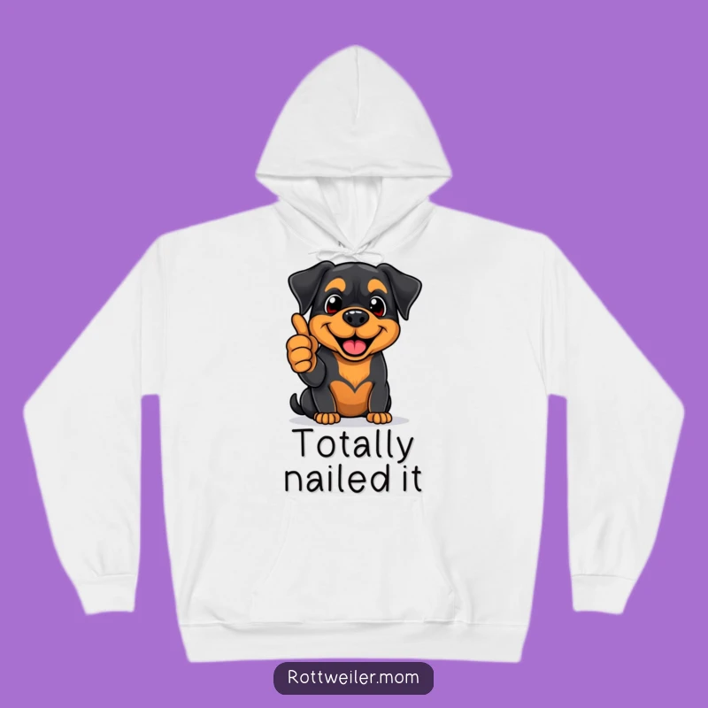Cozy Funny Rottweiler Thumbs Up Hoodie - Feel Good Pup Gift