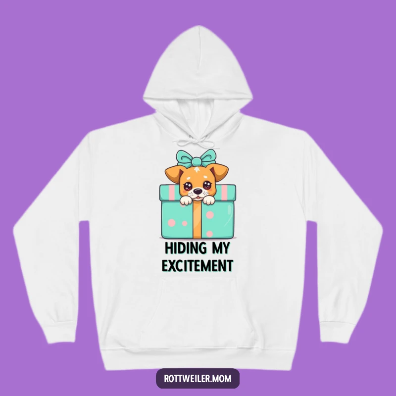 Cozy Funny Peek-a-Boo Dog Present Hoodie, Warm and Hilarious Comfort