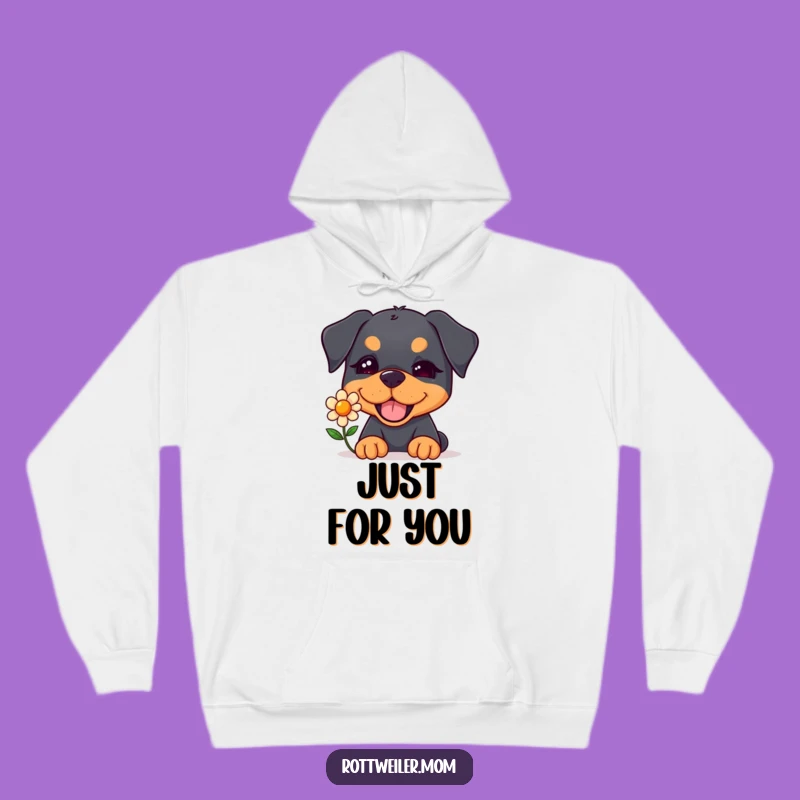 Cozy Funny Kawaii Rottweiler Flower Hoodie - Warm & Charming Dog Gift
