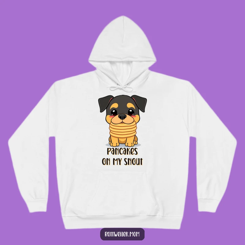 Cozy Funny Kawaii Rottweiler Pancake Hoodie - Warm & Hilarious Dog Lover Gift