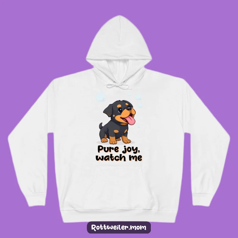 Cozy Funny Kawaii Rottweiler Bubble Hoodie - Warm Humorous Dog Accessory