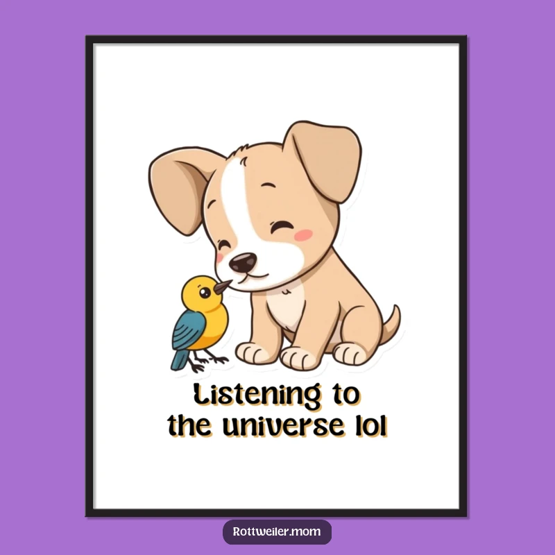 Free Printable Wall Art: Attentive Puppy Big Ears Downloadable Decor