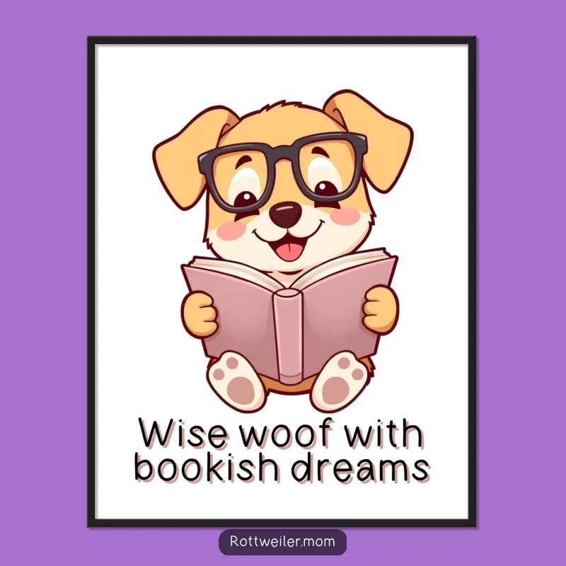 Free Printable Wall Art: Hilarious Reading Dog, Funny Downloadable Decor for Book Nooks