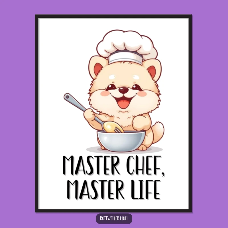 Free Printable Funny Dog Chef Wall Art - Whisking Up Joyful Decor DIY Downloadable Decor