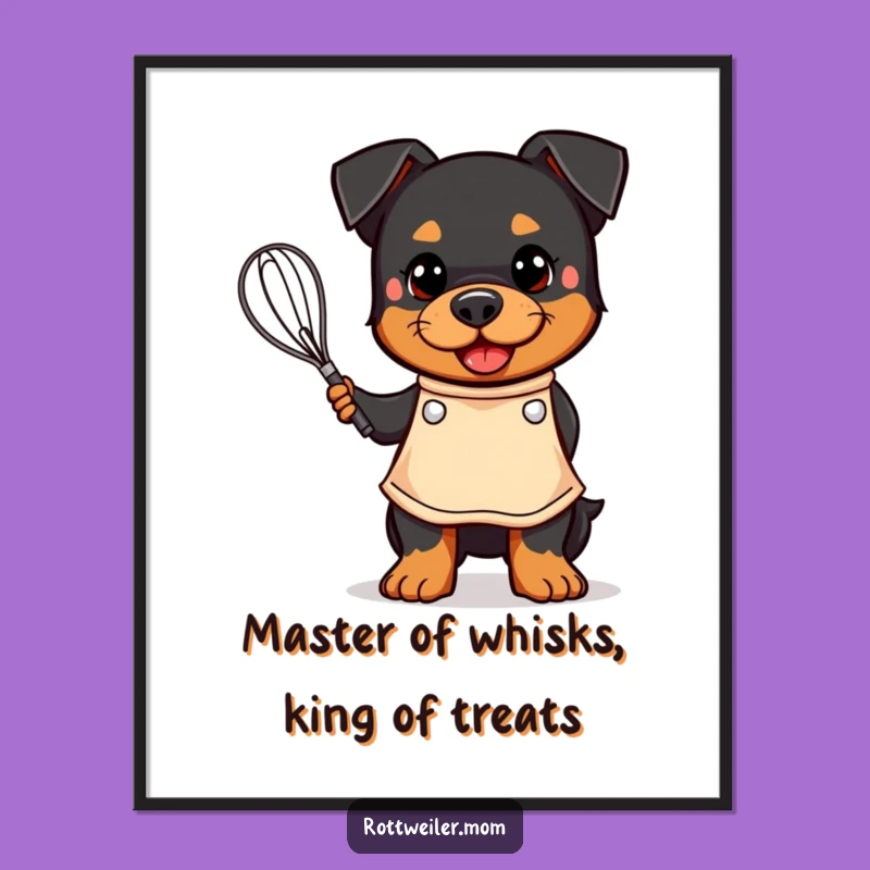 Free Printable Rottweiler Chef Wall Art: Funny Dog Decor, Downloadable Art