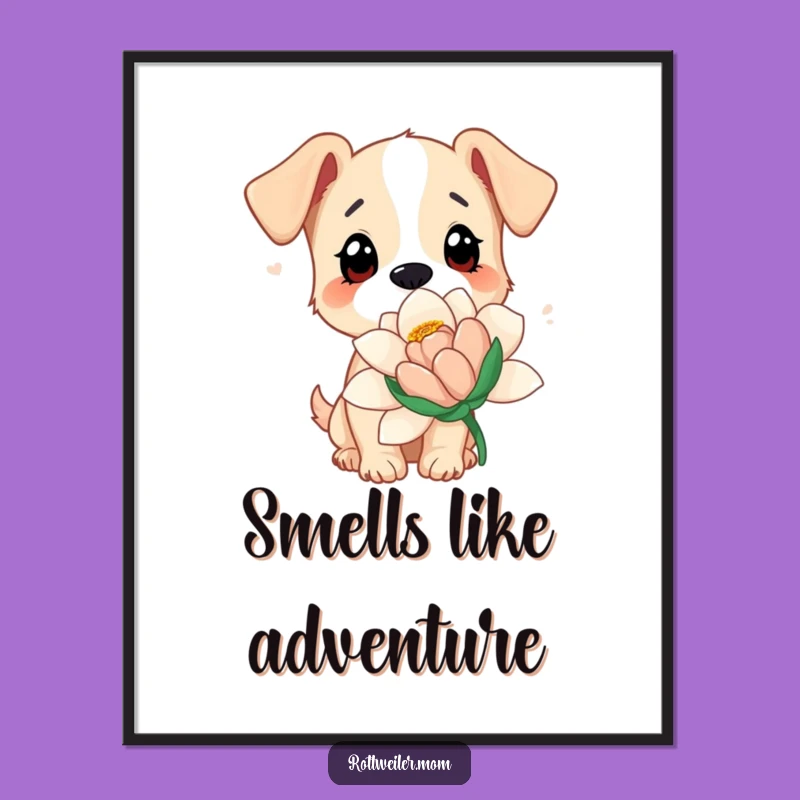 Funny Free Printable Wall Art: Dog's Curiosity, Whimsical Downloadable Decor