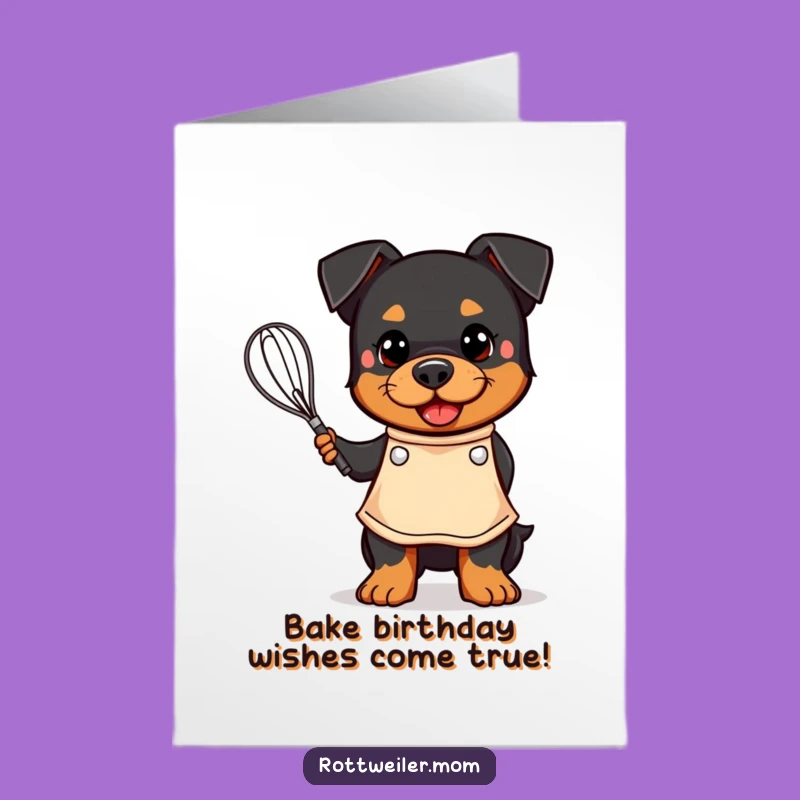 Free Printable Rottweiler Chef Birthday Card: Funny Dog Art, Downloadable Gift