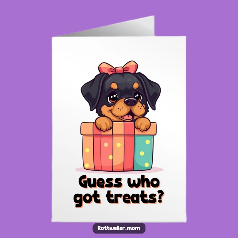 Free Printable Surprise Rottie Birthday Card - Funny Dog Gift Box Downloadable