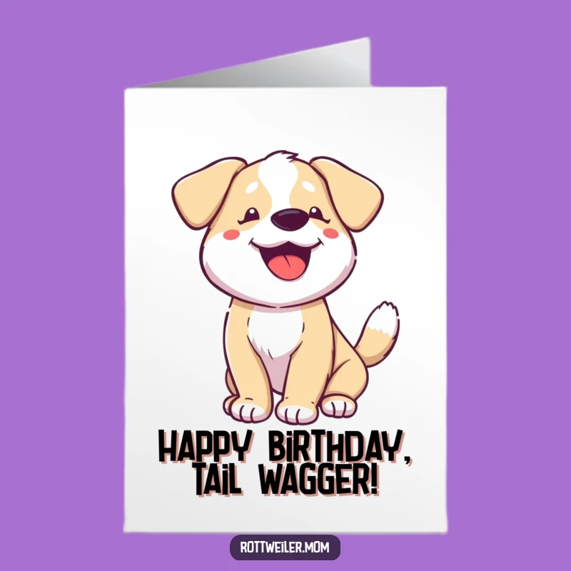 Free Printable Birthday Card: Happy Dog Tail Wag for a Joyful Downloadable Gift