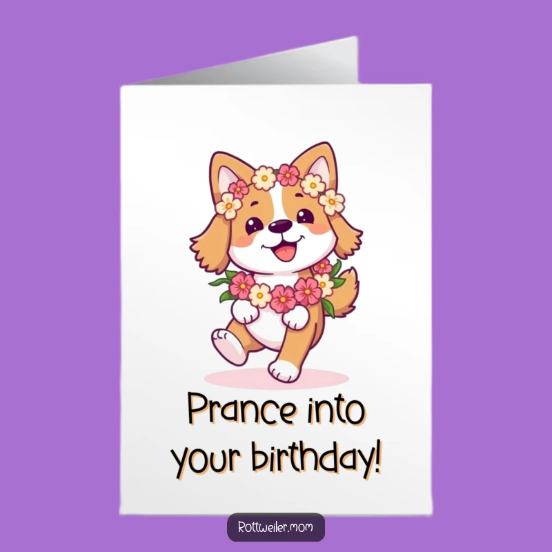 Free Printable Happy Birthday Dog Card - Joyful Prancing & Wagging Wishes DIY Download