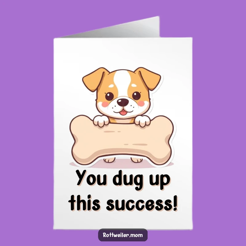 Free Printable Congrats Card: Dog's Bone Surprise, Funny Downloadable for Any Occasion