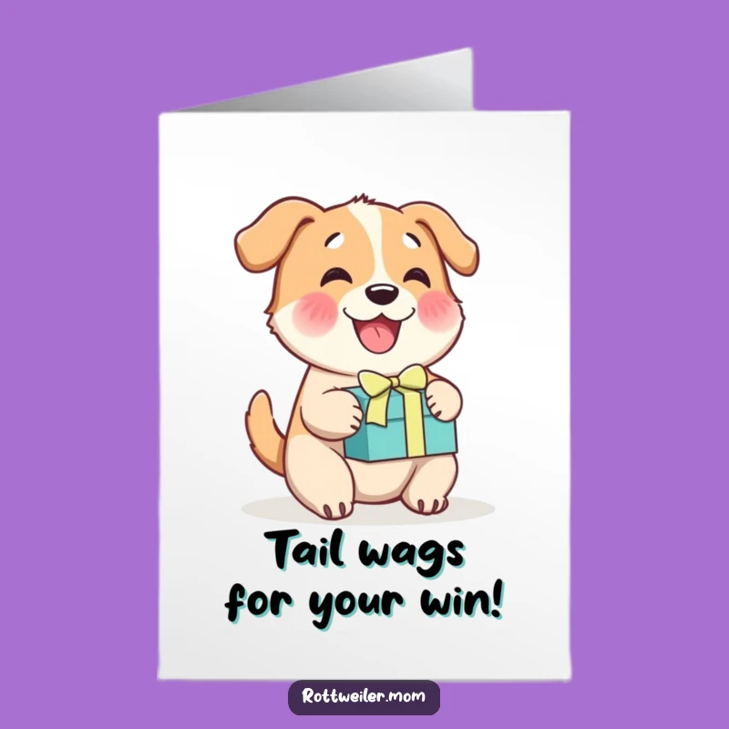 Free Printable Congrats Card: Happy Dog Gift Celebration Funny Downloadable