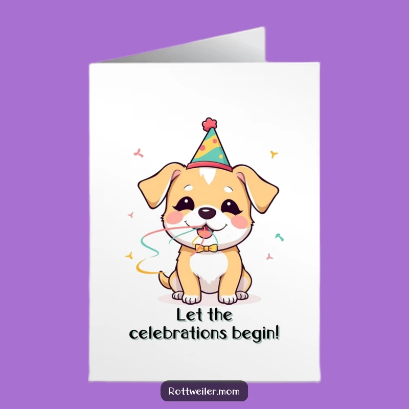 Free Printable Congrats Card: Party Dog Celebration, Joyful Downloadable Gift