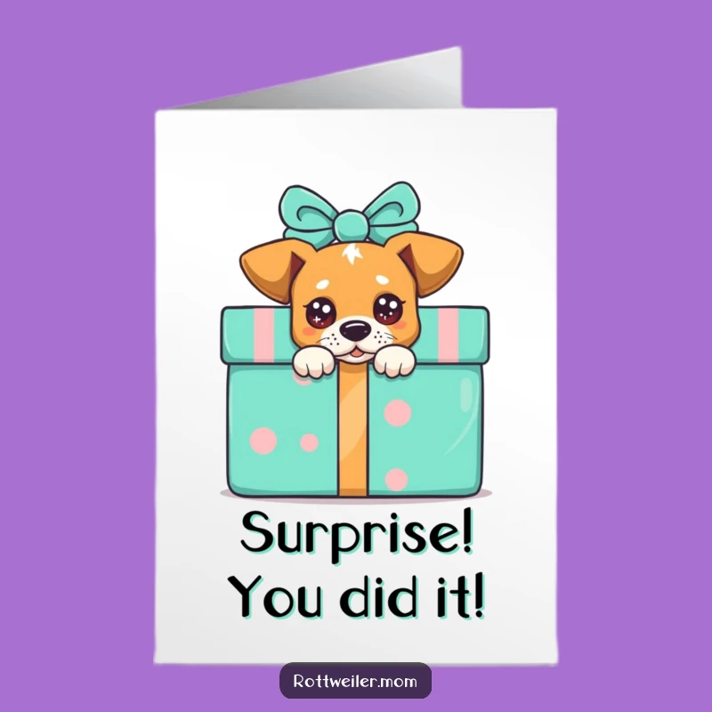 Free Printable Congrats Card: Peeking Dog Gift Funny Downloadable