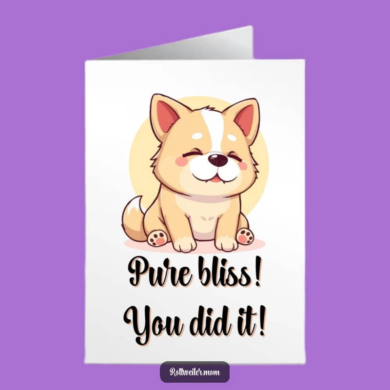 Free Printable Congrats Card: Stocky Dog Sunbeam Nap Funny Dog Downloadable