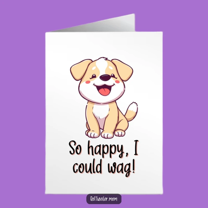 Free Printable Congratulations Card: Happy Wagging Dog Downloadable Gift