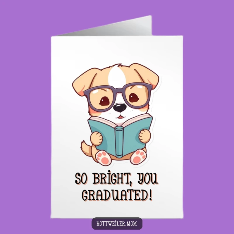 Free Printable Congratulations Card: Wise Dog with Glasses Downloadable Gift