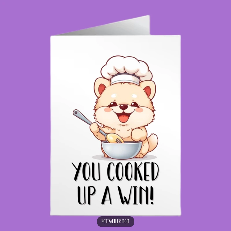 Free Printable Dog Chef Card - Congrats with Whiskers & Wagging Tails DIY Download