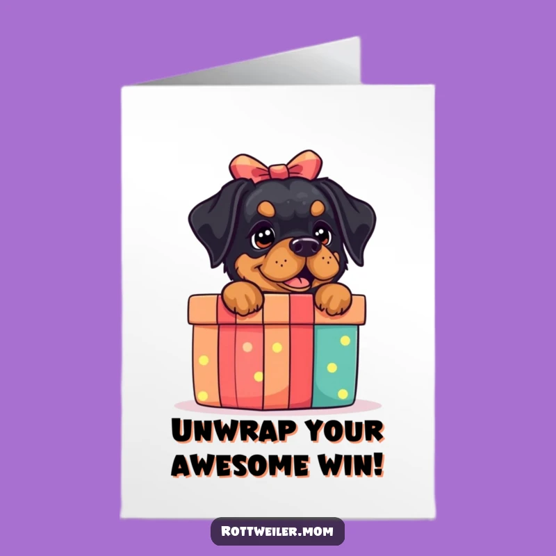 Free Printable Surprise Rottie Congrats Card - Funny Dog Gift Box