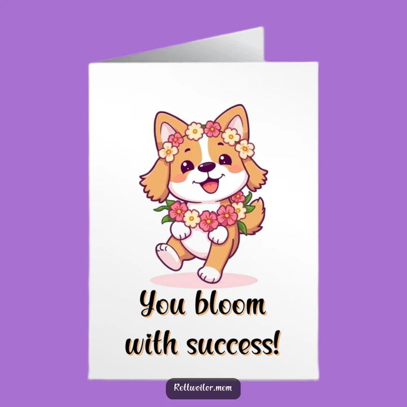Free Printable Dog Prancing Card - Congrats & Happy Vibes DIY Download