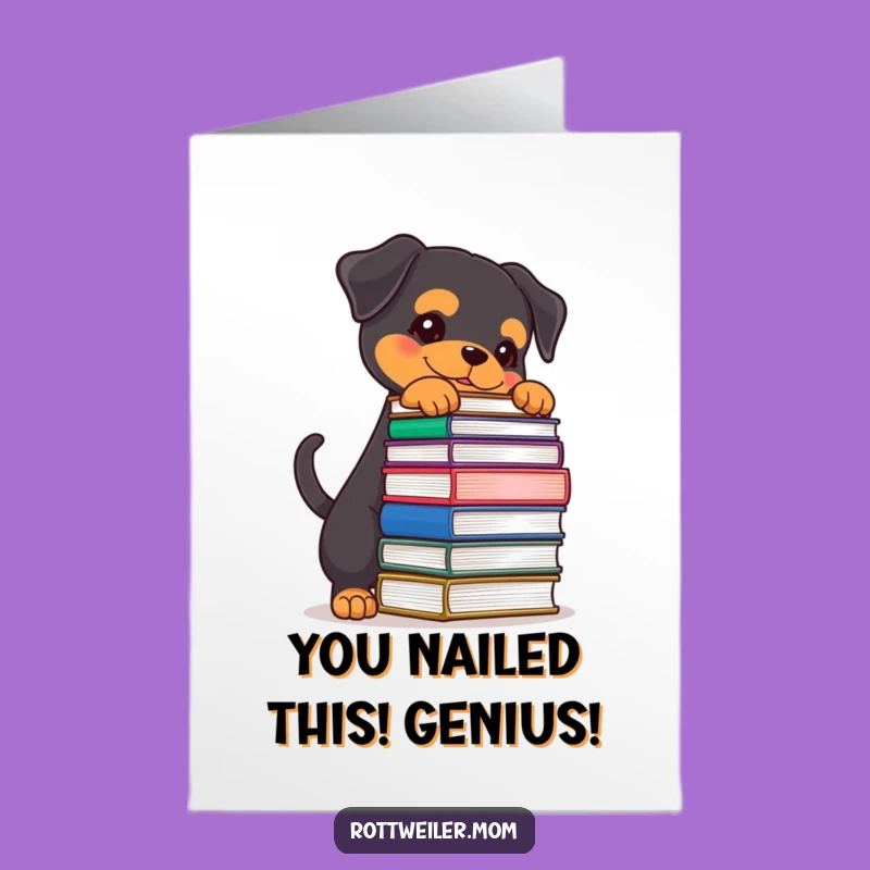 Free Printable Rottweiler Congrats Card: Funny Balance Dog Downloadable