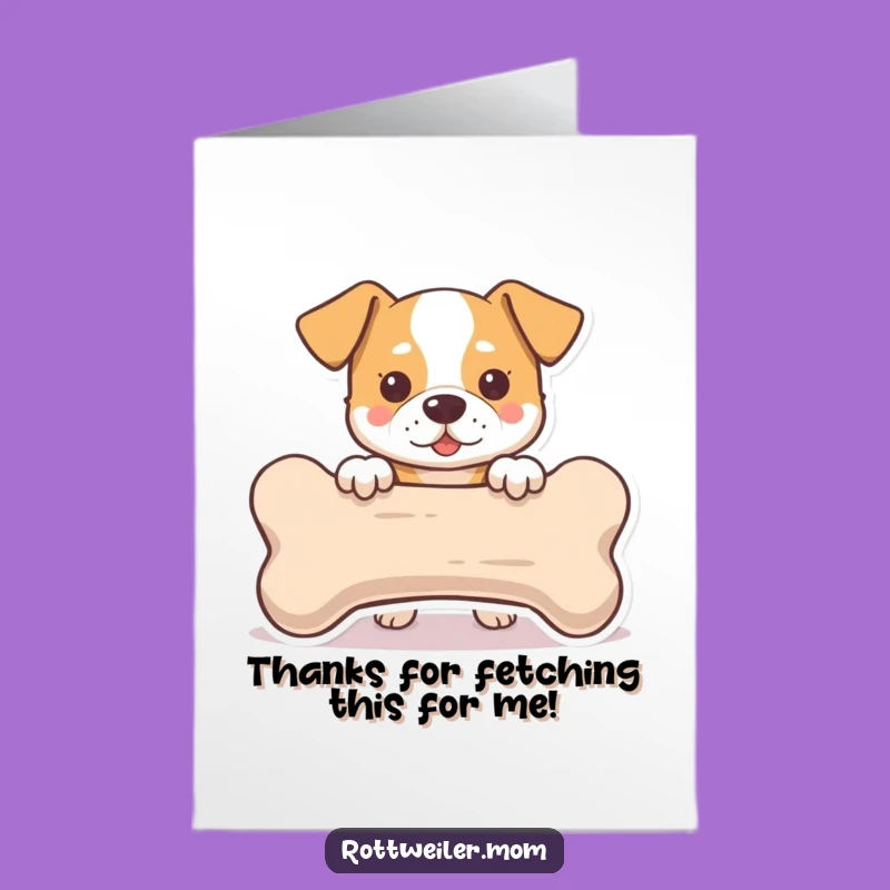 Free Printable Thank You Card: Dog & Bone Humor, Express Gratitude with Laughter