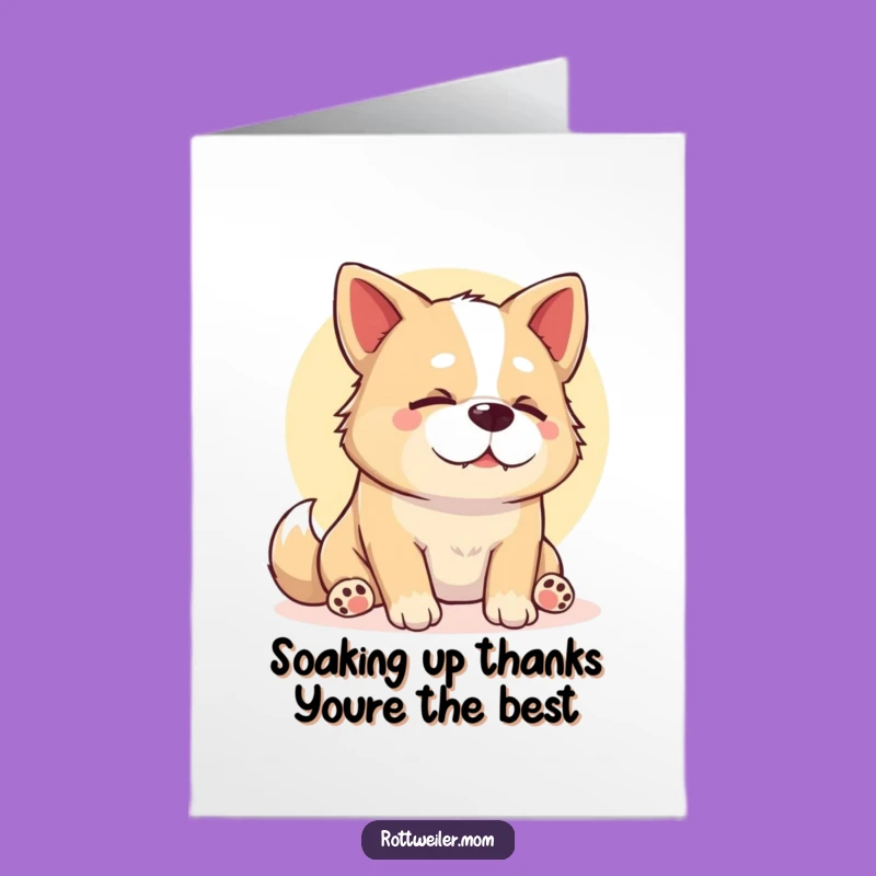 Free Printable Thank You Card: Stocky Dog Sunbeam Nap Funny Dog Gift