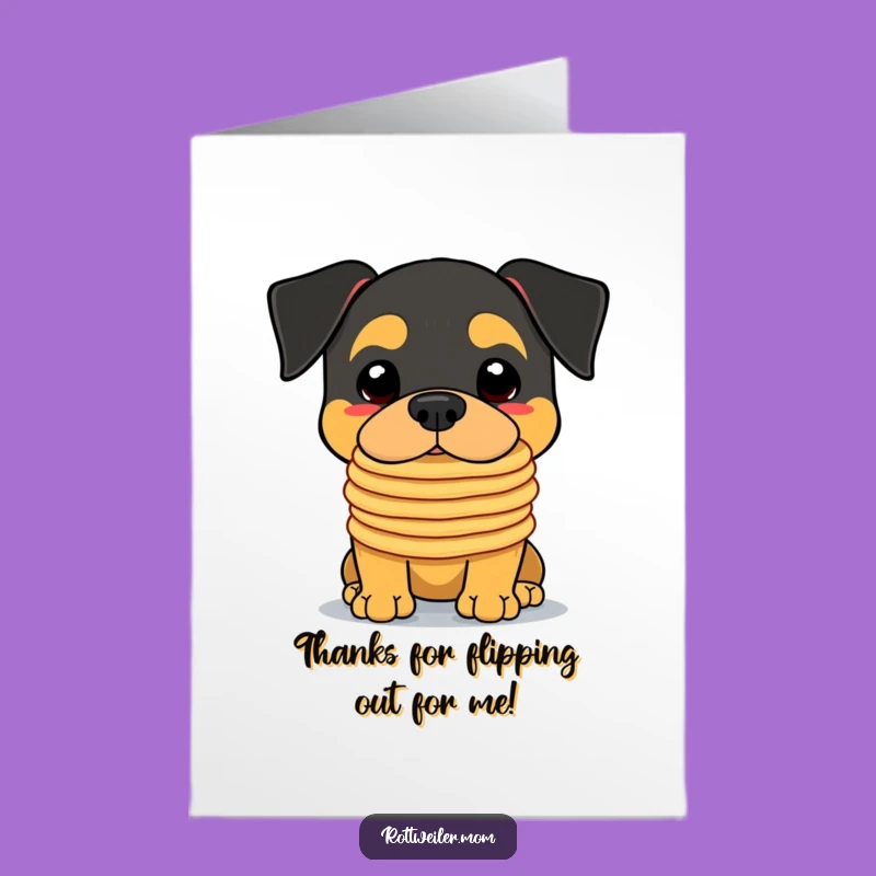 Free Printable Thank You Card: Kawaii Rottweiler, Hilarious Pancake Balance, Gift