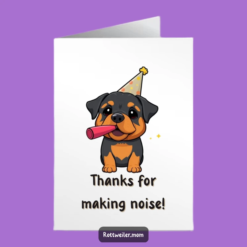 Free Printable Rottweiler Thank You Card: Party Dog DIY Gift for Thanks