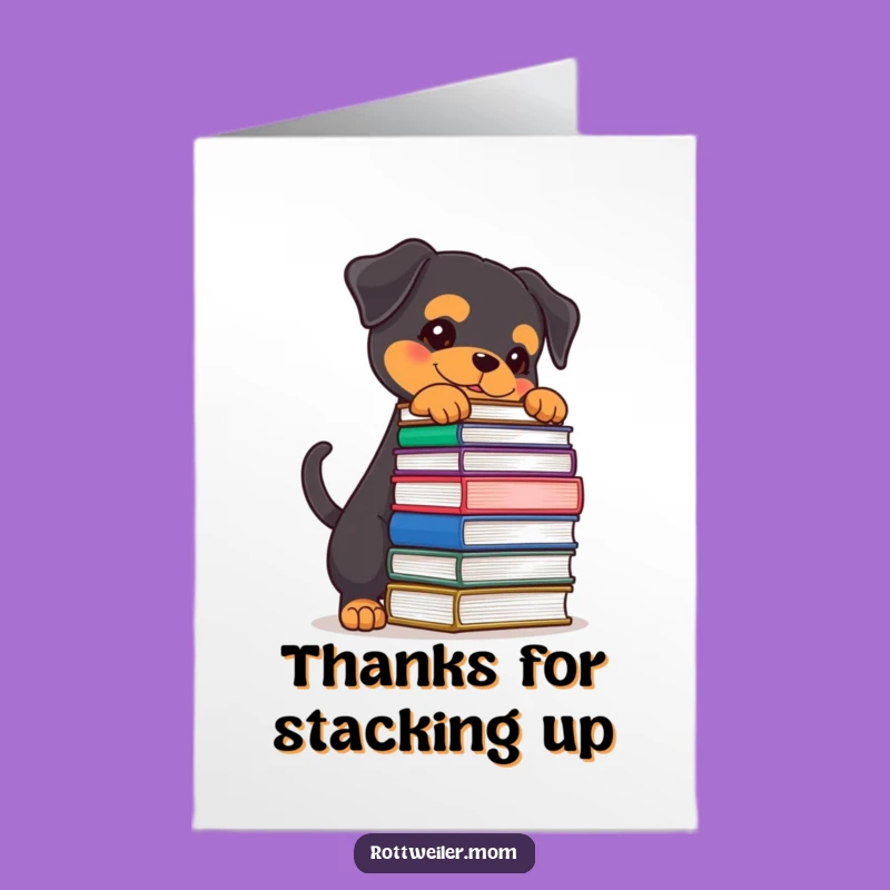 Free Printable Rottweiler Thank You Card: Grateful Dog Downloadable Gift