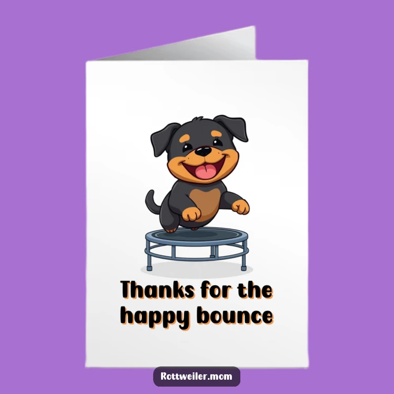 Free Printable Thank You Card: Funny Rottweiler Puppy Gratitude