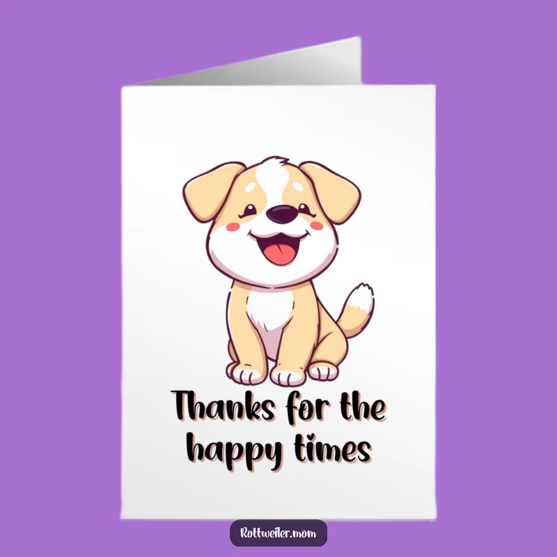 Free Printable Thank You Card: Happy Panting Dog Gift