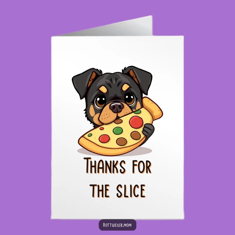 Free Printable Thank You Card: Rottweiler Appreciates the Pizza!