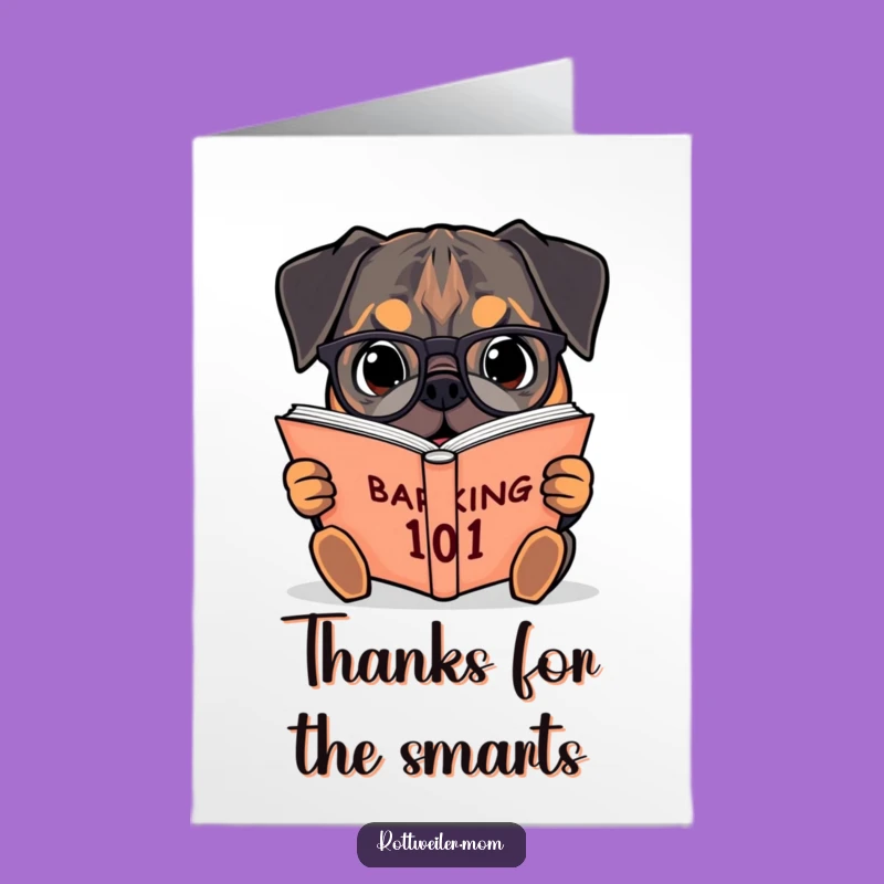Free Printable Thank You Card: Intelligent Rottweiler Expresses Gratitude
