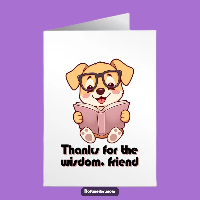 Free Printable Thank You Card: Bookish Dog, Humorous Downloadable Gift for Grateful Moments