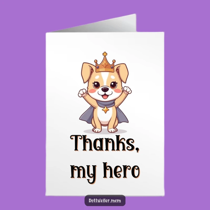 Free Printable Thank You Card: Hero Dog, Majestic Gratitude Downloadable Gift