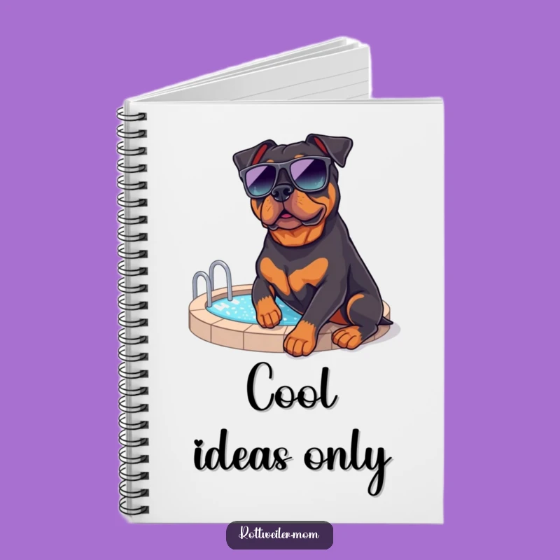 Funny Rottweiler Poolside Notebook: Jot Down Relaxing Thoughts
