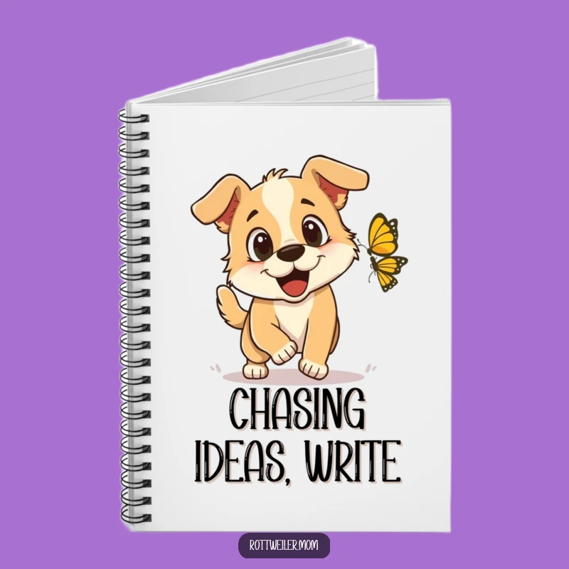 Funny Butterfly Chase Dog Notebook: Capture Your Joy, Ideal Funny Gift for Dreamers!