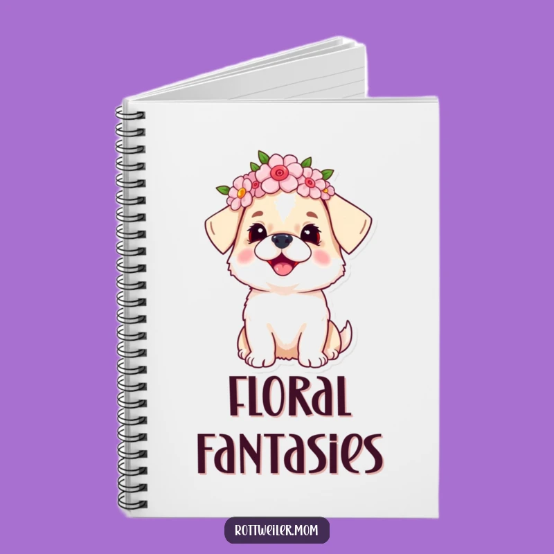 Funny Dog Flower Crown Notebook: Jot Down Joyful Thoughts