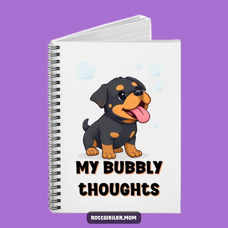 Funny Kawaii Rottweiler Bubble Notebook - Humorous Dog Journal Gift