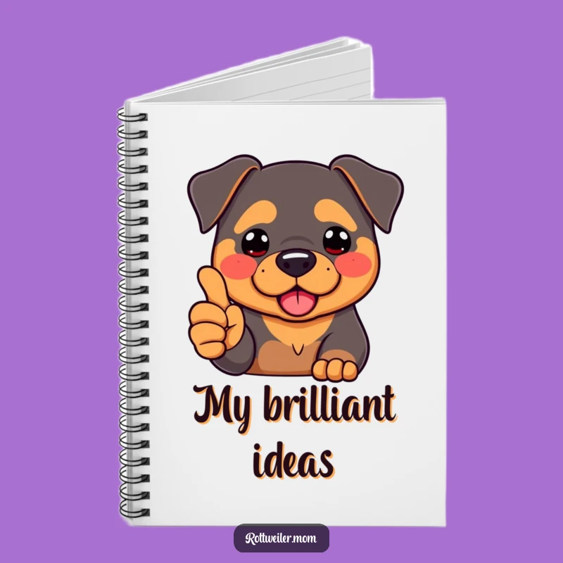 Funny Kawaii Rottweiler Thumbs Up Notebook - Humorous Dog Journal Gift