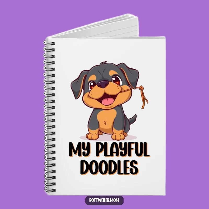 Funny Rottweiler Playful Notes Notebook - String Chaser Journal