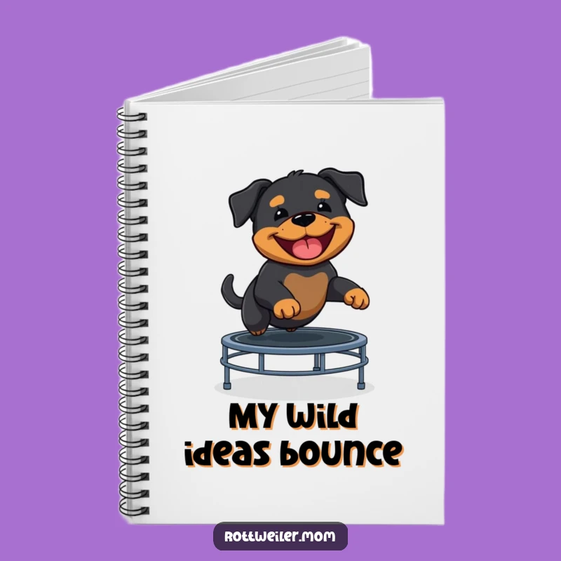 Funny Rottweiler Puppy Trampoline Notebook - Dog Lover Journal