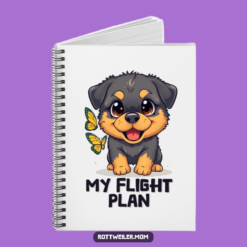 Funny Fluffy Rottweiler Butterfly Notebook: Hilarious Dog Journal for Sweet Thoughts