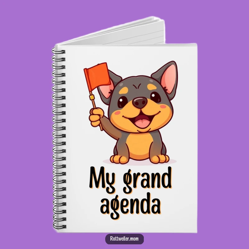 Funny Waving Rottweiler Notebook - Humorous Journal for Enthusiasts