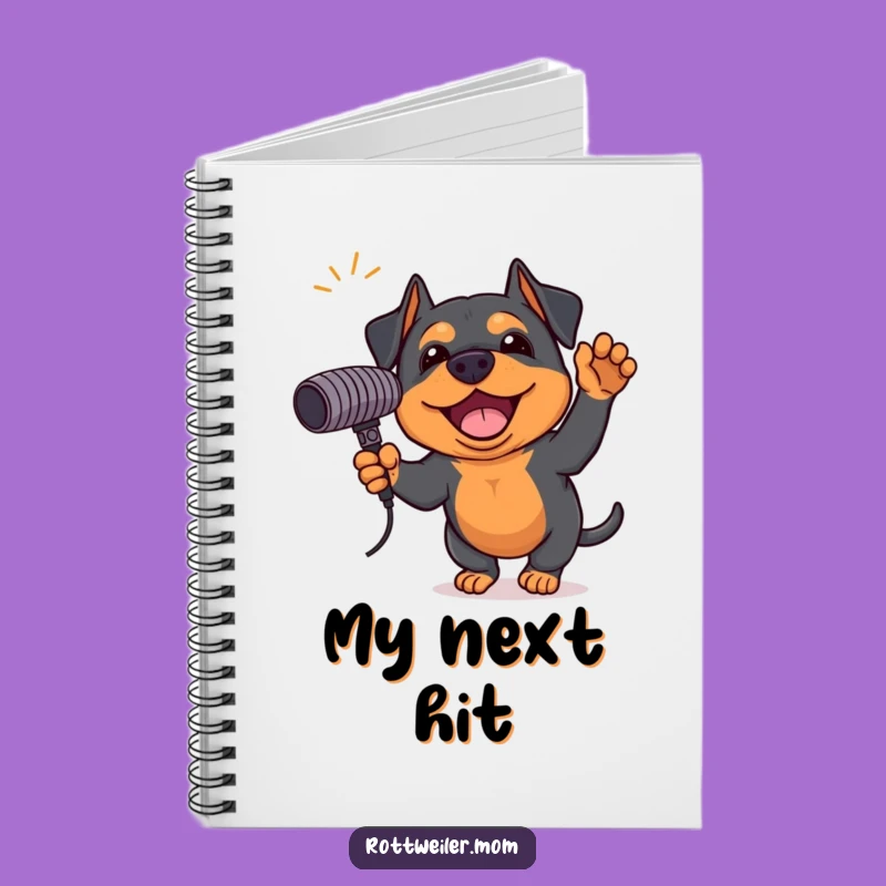 Funny Rottweiler Songwriter Notebook - Inspired Pup Journal