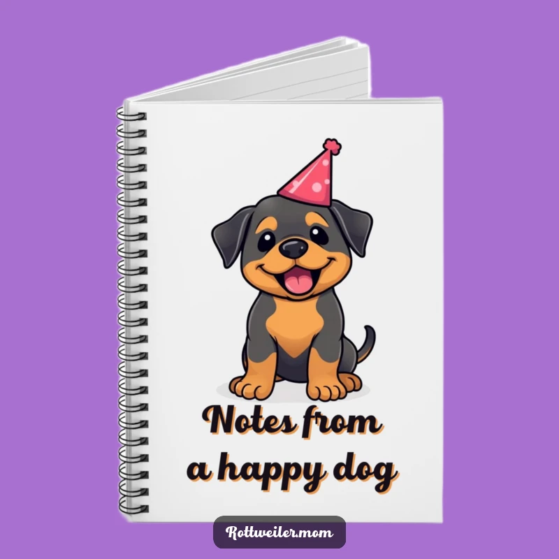 Funny Rottweiler Party Hat Notebook: Plan Your Celebrations with Enthusiasm