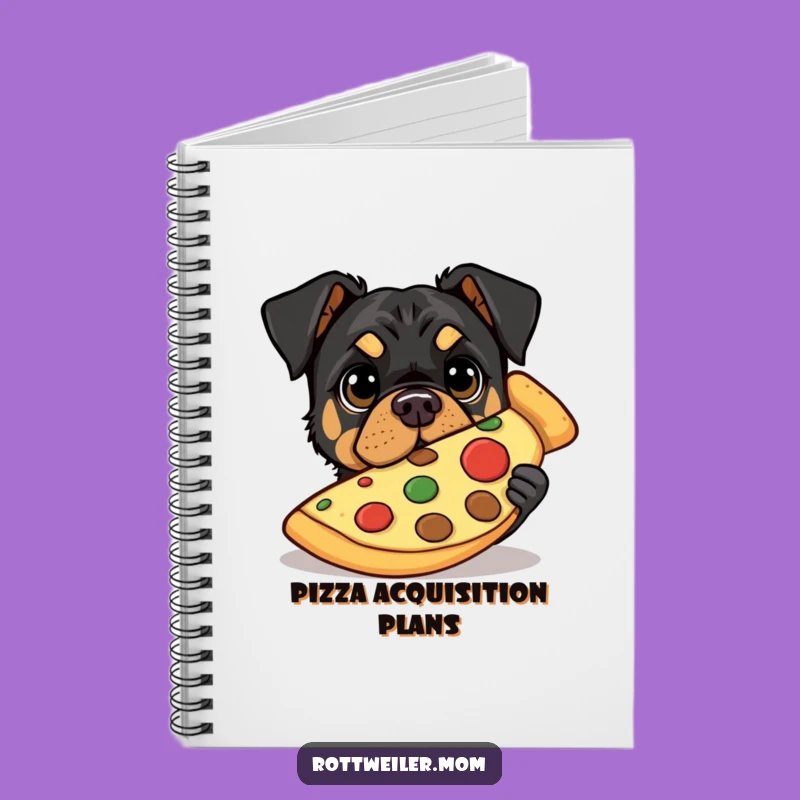 Funny Pizza Rottweiler Notebook: Snack Lover's Journal Gift