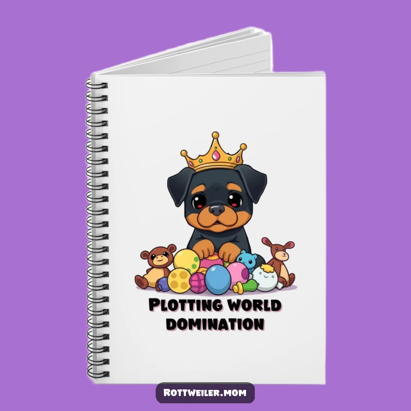 Funny Rottweiler King Notebook - Regal Dog Journal, Ideal Funny Gift